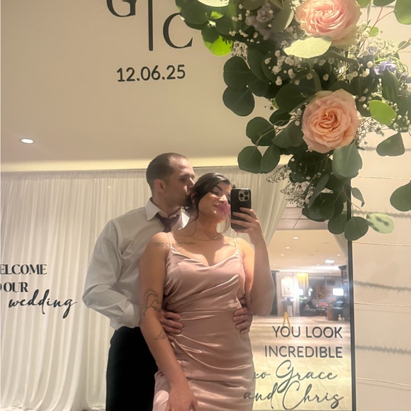 Birdy Grey Satin Gown - Rose - Picture 5 of 5